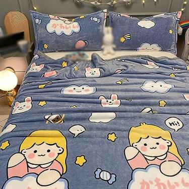 Imagem de Cobertor, único, quente, microfibra, cobertor de colo, elegante, semi-duplo, cobertor de pele, macio (cor 17, 200 * 230 cm)