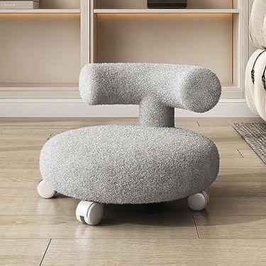 Imagem de Banquetas giratórias com rodas Banqueta de assento baixo com suporte traseiro cadeira giratória 360 graus banquinho giratório com rodinhas resistente apoio para os pés mini banquinho móvel polia banco