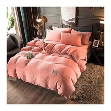 Imagem de Conjunto de capa de edredom de pelúcia de veludo ultra macio e quente de dois lados, luxuoso, aconchegante, flanela, coleção de roupa de cama, capa de edredom completa (cor: H, tamanho: 1 peça 200 x