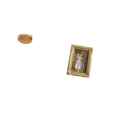 Imagem de Fenteer Moldura para Fotos de Cesta de Frutas de Resina Trançada, Tigela para Servir Lanches, Suporte para Cartões, Prato de Pão, Moldura Frontal de Vidro Par