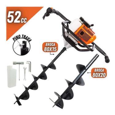 Imagem de Perfurador De Solo Vulcan Trent VPS520S a Gasolina 52cc com 2 Brocas (80x15cm + 80x20cm)