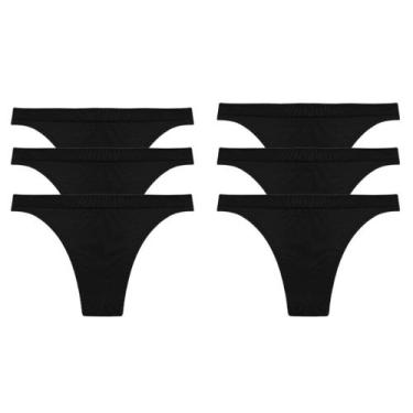 Imagem de Kit 6 Calcinhas Tanga Preta Trifil C04231/4231, Preto, M