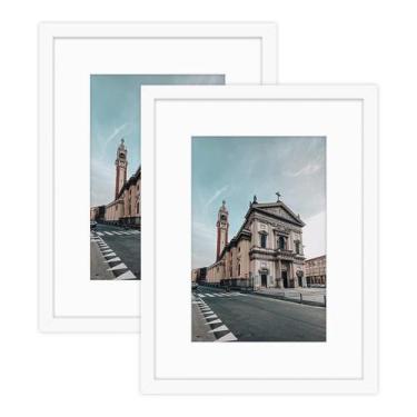 Imagem de Porta-retratos Golden State Art 12x16 cm de madeira com vidro real