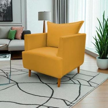 Imagem de Poltrona Decorativa Para Sala Recepção Escritório Consultório Reforçad