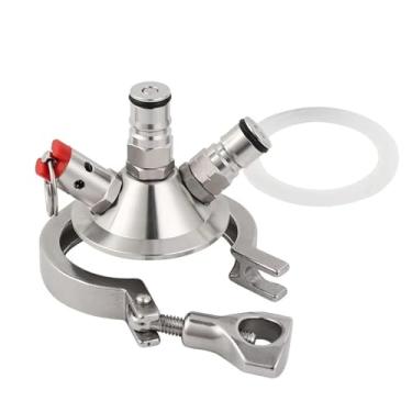 Imagem de Kit Tri-Clover de 2'' com cabeça de rosca para trava de esfera para barril, conversão comercial de barril para trava de esfera, equipamento para barril de cerveja artesanal