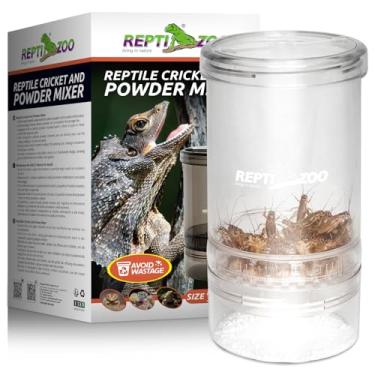 Imagem de REPTI ZOO Misturador de pó de cálcio de críquete de réptil, coqueteleira transparente para dragão barbudo, lagartixa, cobra, lagarto, camaleão, dispensador para répteis e anfíbios (transparente)