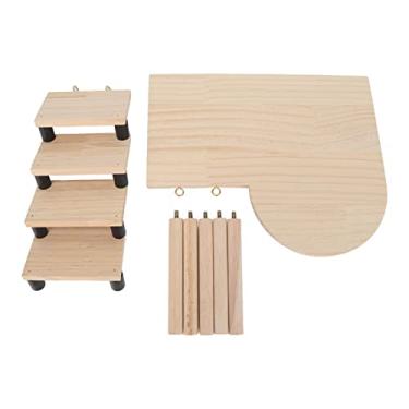 Imagem de GLOGLOW Escadas Hamster de Madeira, Pequeno Suporte para Animais de Estimação para Hamster Squirrel Gerbil Chinchilla Nan