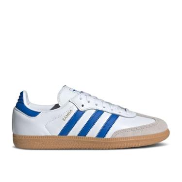 Imagem de adidas Samba OG Grade School Lifestyle Tênis (branco nuvem, azul/chiclete), Branco nuvem, azul/chiclete, 18