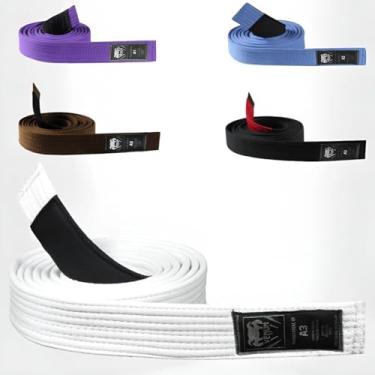 Imagem de Faixa Jiu Jitsu Adulto Tradicional 6 Costuras Oficial Treino Campeonato Lutador Atleta Professor Sensei Mestre (Branco, A3)