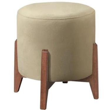 Imagem de Puff Puf Sala Lhor Veludo Bege Rm Bege - MÓVEIS ROMER