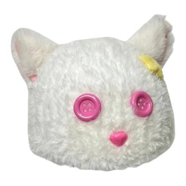 Imagem de Zxpjkyu Capa de Capacete de Esqui de Pelúcia com Orelhas de Gato, Capa de Capacete de Snowboard, Chapéu de Esportes de Inverno, Decoração de Capacete para Cri, Branco