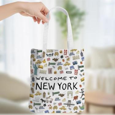 Imagem de Lembranças e presentes de Nova York, bolsa de praia para fim de semana, bolsa de lona de Nova York, para mulheres, colegas de trabalho, namorada, presentes de viagem, reutilizáveis, festa de despedida