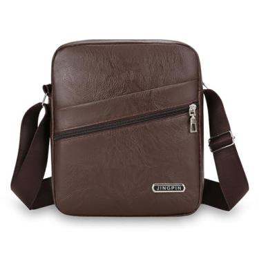 Imagem de Bolsa tiracolo masculina clássica para homens pequenas mochilas para atividades ao ar livre NSDJB03, Marrom, Small to Medium, Clássico