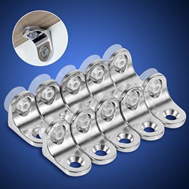 Imagem de Suportes de prateleira de placa de vidro de canto redondo de liga de zinco com ventosa