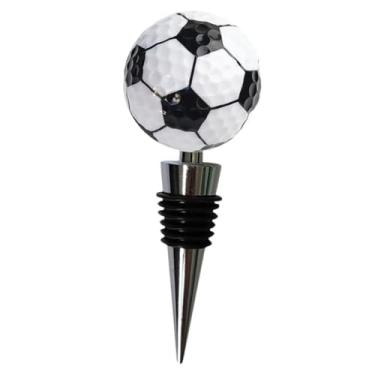 Imagem de Fenteer Rolha de vinho esportiva, presente de vinho, rolha de garrafa reutilizável multiuso exclusiva para festa, ano novo, dia dos pais, pai, mãe, Futebol