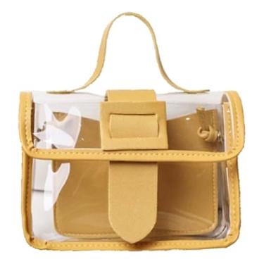 Imagem de Bolsa transparente transparente para estádio aprovada em estádios para concertos para dia de jogo, eventos, esportes, Amarelo