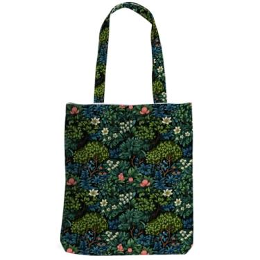 Imagem de Sacola vintage com flores botânicas para mulheres, colega de trabalho, filha, amiga, tia, clássica, floral, praia, Natal, Ação de Graças, presentes de aniversário, retrô, reutilizável, para compras