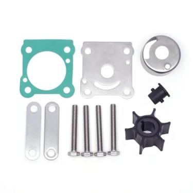 Imagem de Generic Kit de impulsor de bomba de água 6N0-W0078 para motor de popa Yamaha 2T 6HP 8HP 18-3460 6G1-W0078-A1 6N0-W0078-00, metalocromo
