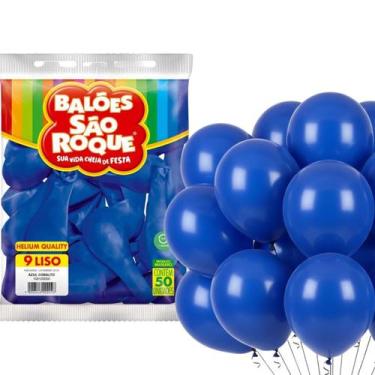Imagem de Balão Redondo N.09 Azul Cobalto Pacote 50 Unidades - São Roque