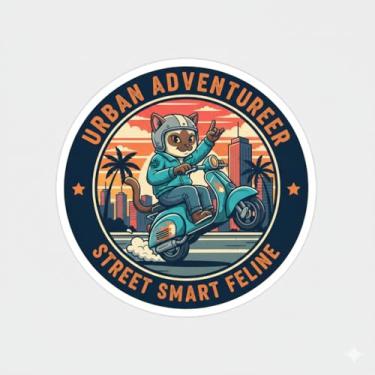 Imagem de Adesivo Decorativo para Carro e Moto, Modelo Gatinho (Adesivo91)