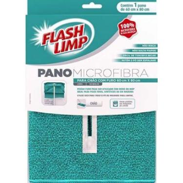 Imagem de Pano FLASH LIMP p/Chão Micofibra c/Furo 60x80 Ref.:7276, Verde