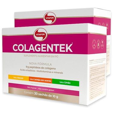 Imagem de Kit 2 Colágeno Hidrolisado Colagentek Vitafor 30 Sachês