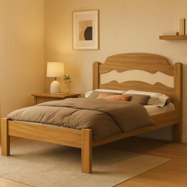 Imagem de Cama Iris Modelo Tradicional Casal em MDF (Nature/Off)
