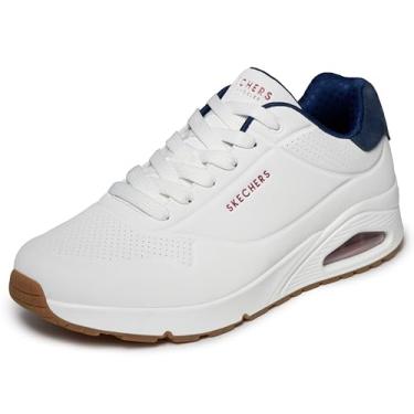 Imagem de Skechers Tênis masculino Uno-Suited on Air, Branco/azul marinho/vermelho, 10 Wide