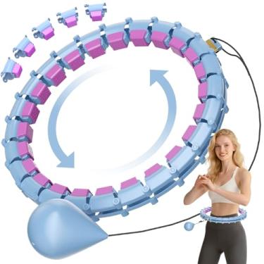 Imagem de HCOIW Argolas removíveis plus size Silent Weighted Hula Infinity Fitness 65 polegadas 32 nós, Smart Noiseless Infinity Hula para mulheres, cintura e abdominal casa perda de peso exercício Fit Hoop