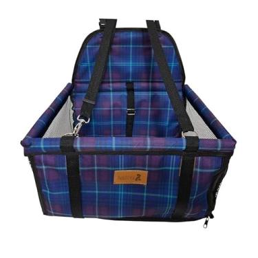 Imagem de Cadeirinha Assento Cadeira Pet de Carro para Cães Cachorro Gatos ATÉ 10KG -Transporte Passeio Viagem (Xadrez)