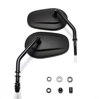 Imagem de Espelhos de motocicleta afunilados M8 retrovisores laterais para guidão preto haste curta para Harley Softail Dyna Road King, V-ROD, Sportster, Street Electra Road Glide 1982-2025