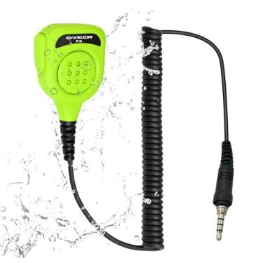 Imagem de Microfone de alto-falante IP54 à prova d'água compatível com a série Horizon HX/FT padrão, rádios Yaesu VX, microfone de ombro durável com áudio claro (verde)