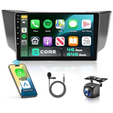 Imagem de Para Lexus RX300 RX350 RX330 RX400H 2004-2009 rádio estéreo para carro com Snapdragon 8 Core 4 GB + 64 GB 22.9 cm IPS Touchscreen Carplay/Android Auto DSP Hi-Res 5/6GhzWiFi GPS Android 13 FM/RDS SWC