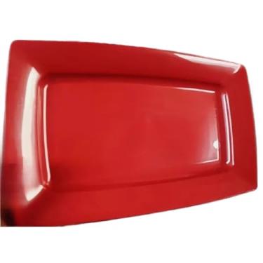 Imagem de Kit 10 Bandejas Petisqueiras Plástico NÃO TRINCA - RESISTENTE Lanches Porções Espetinho Bar Pasteis(VERMELHA)