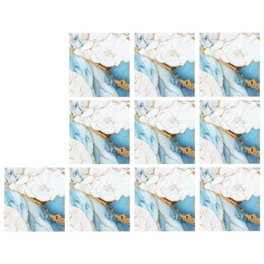 Imagem de Placa Adesiva Marmore 3D Kit 10 uni Autocolante Papel de Parede Obra Reforma Ambiente Moderno Casa Banheiro Cozinha