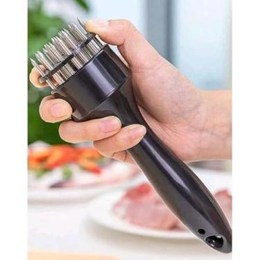 Imagem de Amaciador De Carne Bife Furador Batedor Manual Em Inox