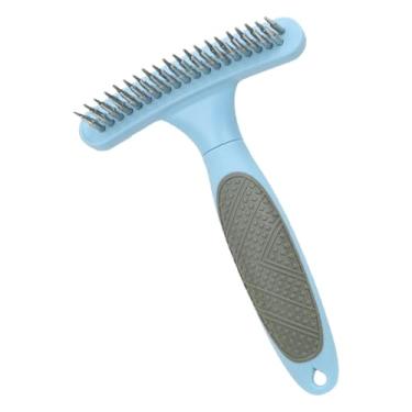 Imagem de Shakven Ancinho de subpêlo, escova de ancinho para cães para queda - Escova de limpeza para massagem de queda - Pente de desmatação para cães, escova de cabelo para cães, efeito de massagem e proteção