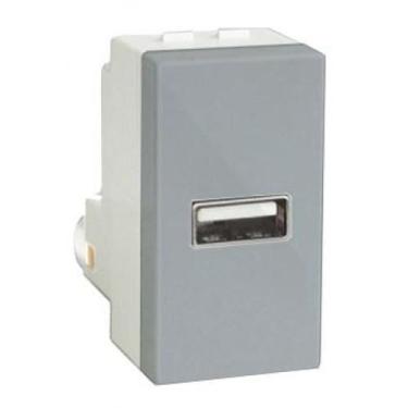 Imagem de Modulo Entrada Usb 2A - Recta Prata Satin Fosco - Blux Recta Prata Sat