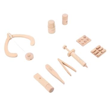 Imagem de RiToEasysports Conjunto de Brinquedos de de Madeira, Kit de Brincar de Madeira de Faia para Crianças de 2 a 6 Anos, Fantasia de Educacional Com Estetoscópio para Crianças e Pré-escolares