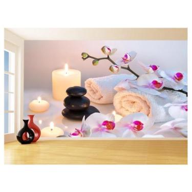 Imagem de Papel De Parede Relax Spa Flores Velas Pedras 3,5M Rlx103 - Você Decor