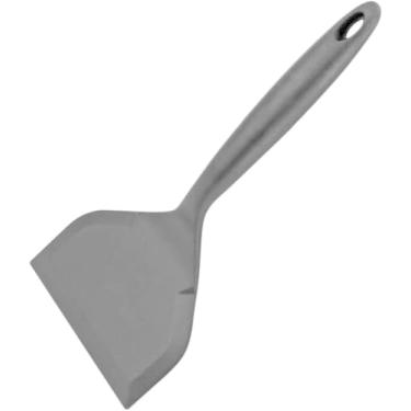 Imagem de Espátula Larga de Silicone Maciço Preto – Ideal para Ovos, Omeletes e Panquecas, Antiaderrapante e Resistente ao Calor(COR ALEATÓRIA)