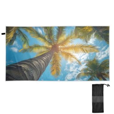 Imagem de ATTX Toalha de praia de palmeiras de verão 76 x 152 cm - Cobertor de microfibra leve de secagem rápida e resistente à areia para piscina, ioga, academia e viagens | Esportes de banho de natação