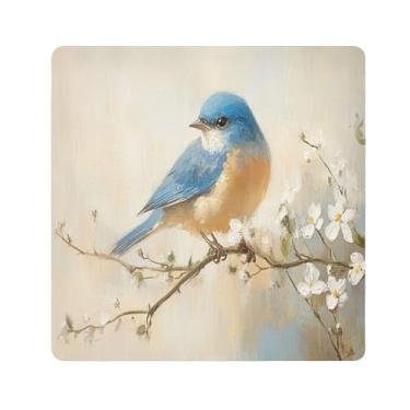 Imagem de SEHANY Saco de maquiagem de pano autoadesivo colorido flores primavera pássaro mágico protetor portátil para lente de câmera envoltório cosmético, bolsa de maquiagem aberta para mulheres, itens