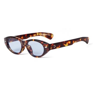 Imagem de HCHES Óculos de Sol Retro Oval com Armação Pequena Unissex UV400(4)