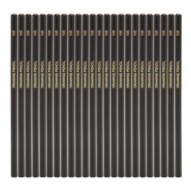 Imagem de Lápis de desenho de grafite com barril hexagonal de qualidade premium, resistente a quebras, lápis de desenho para artistas, estudantes iniciantes, 24 peças de madeira de choupo (10B)