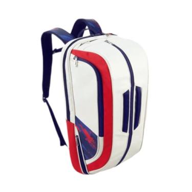 Imagem de menolana Mochila de Badminton Rackets para homens Mulheres Pu Backpack Backpack Backpack a Água Backpack de bolsa de tênis portátil Pickleball, Branco Vermelho