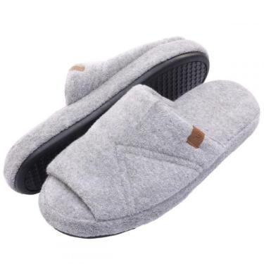 Imagem de Pantufa PUFF Masculina Atoalhada Lavável à Máquina - Mescla - 41/42, M