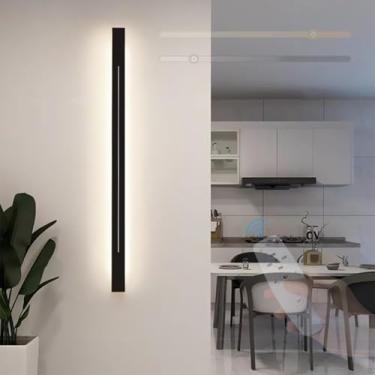 Imagem de GZZBMY Lâmpadas de Parede LED com Controle Remoto Lâmpada de Parede Regulável Moderna Longa Minimalista Criativa Iluminação de Parede Interior para Quarto Sala de Estar Escada Corredor 3000K-6500K