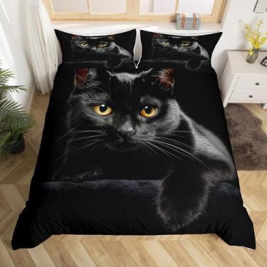 Imagem de Capa de edredom Feelyou Cat Edredom Pet Cats Queen Size