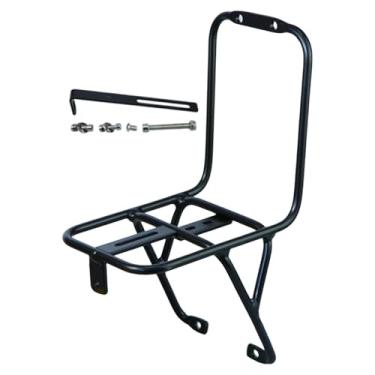 Imagem de menolana Bagageiro dianteiro para bicicleta, acessório para alforjes, liga de alumínio, profissional, prático e de, Preto